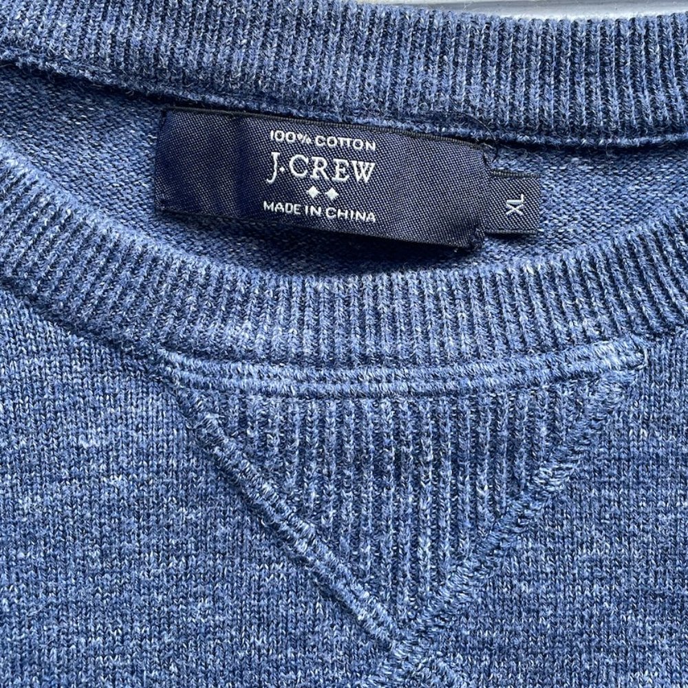 JCREW Mens Navy 100% Cotton Sweater
